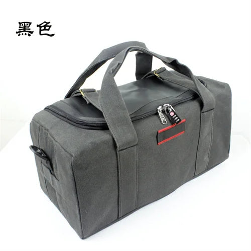 Canvas Men's Travel Bag with High Shoulder Portable Handbag