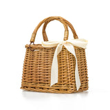 Handwoven Straw Rattan Shoulder Bag, Casual Small Square Handbag