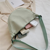 Nylon Messenger Crossbody Bag for Women Solid Color Dumpling Bag