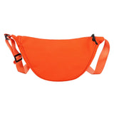 Nylon Messenger Crossbody Bag for Women Solid Color Dumpling Bag
