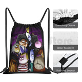 Kids Halloween Portrait Backpack Drawstring Bag