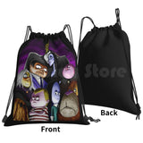 Kids Halloween Portrait Backpack Drawstring Bag