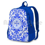 Outdoor Hiking Backpack Watercolor Pattern Moroccan Tile
