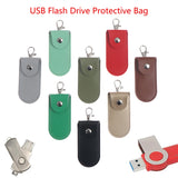Leather Pouch Case Keychain for USB Flash Drive Memory Stick