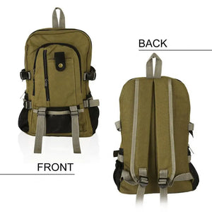 Practical Travel Backpack Portable Solid Rucksack Canvas Laptop Bag