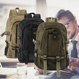 Practical Travel Backpack Portable Solid Rucksack Canvas Laptop Bag