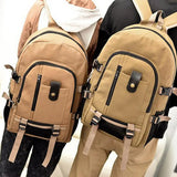 Practical Travel Backpack Portable Solid Rucksack Canvas Laptop Bag