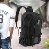 Practical Travel Backpack Portable Solid Rucksack Canvas Laptop Bag