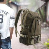 Practical Travel Backpack Portable Solid Rucksack Canvas Laptop Bag