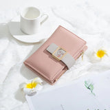 Prati's Three-Fold Zipper Short Wallet with Buckle