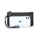 100% Leather Women Clutch Wallet Long Zipper Purse For Female