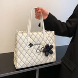 Women's Plaid Flower Handbag Crossbody Shoulder Bag Tote