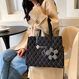 Women's Plaid Flower Handbag Crossbody Shoulder Bag Tote