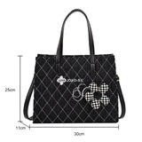 Women's Plaid Flower Handbag Crossbody Shoulder Bag Tote