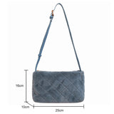 Grey Plush Handbag Fluffy Faux Fur Bag Women Rhombus Pattern Leather Shoulder Ba