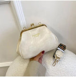Retro Leather Women Handbag Wide Shoulder Strap Crossbody Bag