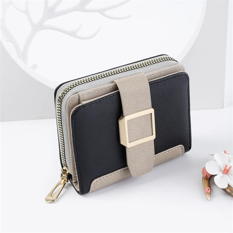 PU Leather Short Wallet Clutch Bag Dual Purpose
