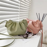 Pleated Shoulder Bag Mini Cloud Bag Girl Messenger Bag