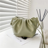 Pleated Shoulder Bag Mini Cloud Bag Girl Messenger Bag