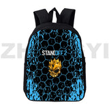 Canvas Print Standoff 2 Backpacks for Girls, 12/16 Inch Kids Bookbag