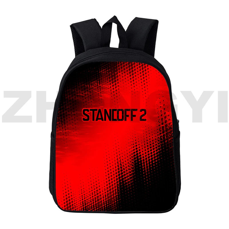 Canvas Print Standoff 2 Backpacks for Girls, 12/16 Inch Kids Bookbag