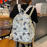 Preppy Printing Backpack Women High Student School Bag for Teenage Girls
