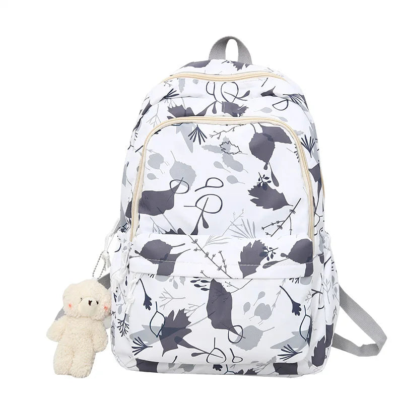 Preppy Printing Backpack Women High Student School Bag for Teenage Girls