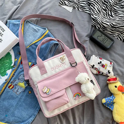 Preppy Female Backpacks Waterproof Candy Colors Teenage Girl Travel Rucksack