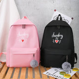 Preppy Style Canvas 4Pcs/Set Solid Backpack Anti Theft Rucksack