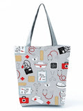 Preppy Style Nurse Printed Canvas Shoulder Bag for Women