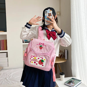 Preppy Style Children's School Bags Dot Backpack for Teenage Girls
