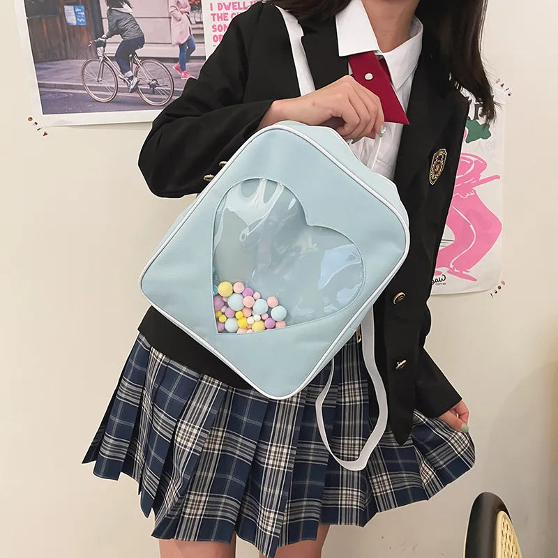 Preppy Style Kids Backpack School Bags for Teen Girls Clear Backpacks