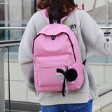 Preppy Style Pendant School Bags Teenage Girl Travel Backpack Women