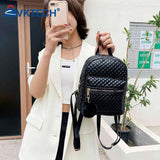 Preppy Style Women Lattice PU Leather Backpack