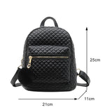 Preppy Style Lattice Pattern PU Leather Knapsack