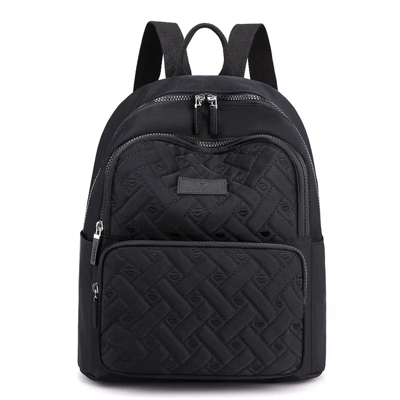 Preppy Style School Backpacks Large Space Heart Shape Embroidered Rucksacks