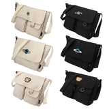 Preppy Style Canvas Cross Bag Reusable Eco-Friendly Casual Satchel Bag