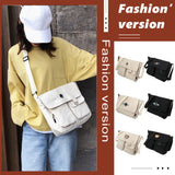Preppy Style Canvas Cross Bag Reusable Eco-Friendly Casual Satchel Bag