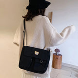 Preppy Style Canvas Cross Bag Reusable Eco-Friendly Casual Satchel Bag