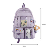 Preppy Style Nylon School Bags Large Capacity Zipper Daypacks