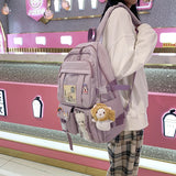 Preppy Style Multi-pocket Women Backpack Large Capacity Laptop Bags