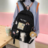 Preppy Style Multi-pocket Women Backpack Large Capacity Laptop Bags