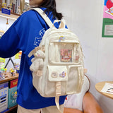 Preppy Style Nylon Women Backpack College Laptop Bookbags
