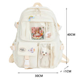 Preppy Style Nylon Women Backpack College Laptop Bookbags