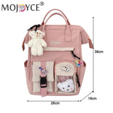 Preppy Style Contrast Backpack Large Capacity School Bag