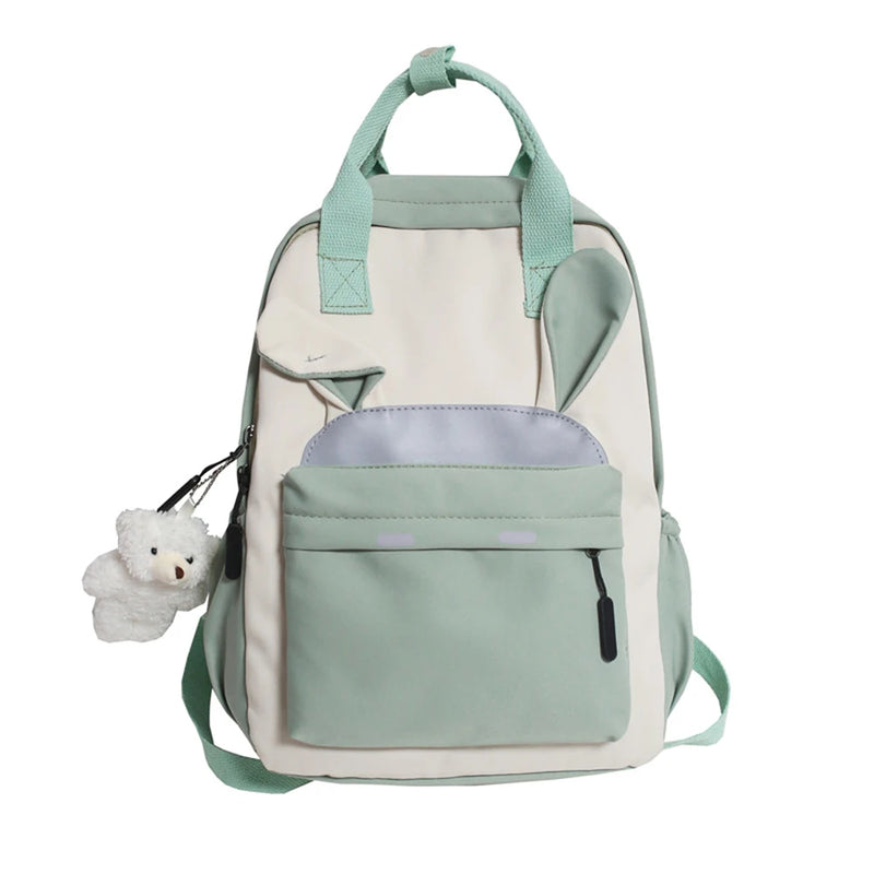Preppy Style Women Handbags Travel Contrast Knapsack Teenage Girl Rucksack
