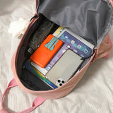 Preppy Style Women Handbags Travel Contrast Knapsack Teenage Girl Rucksack