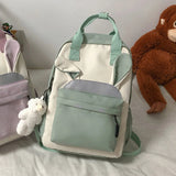 Preppy Style Women Handbags Travel Contrast Knapsack Teenage Girl Rucksack