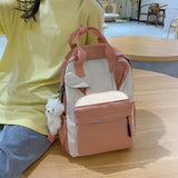 Preppy Style Women Handbags Travel Contrast Knapsack Teenage Girl Rucksack