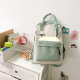 Preppy Style Women Handbags Travel Contrast Knapsack Teenage Girl Rucksack